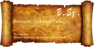 Boruzs Szilvána névjegykártya
